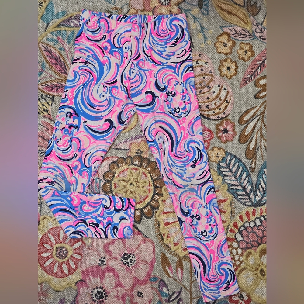 Like New Lilly Pulitzer Kid's Sz M Colorful Swirl Leggings